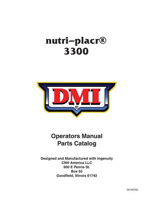 Product picture NEW HOLLAND DMI pull hitch 3300 OPERATORS MANUAL