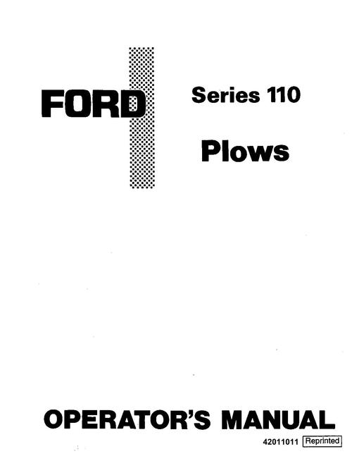 Product picture NEW HOLLAND 110 PLOW OPERATORS MANUAL