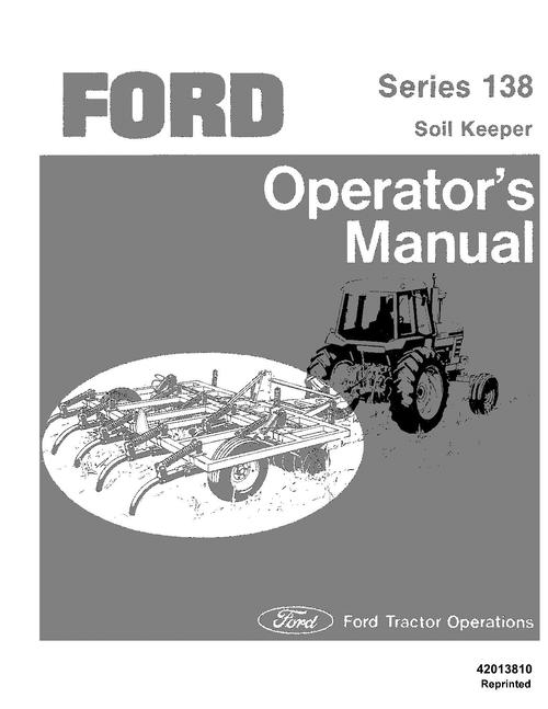 Product picture NEW HOLLAND 138 SOIL KEEPER OPERATORS MANUAL