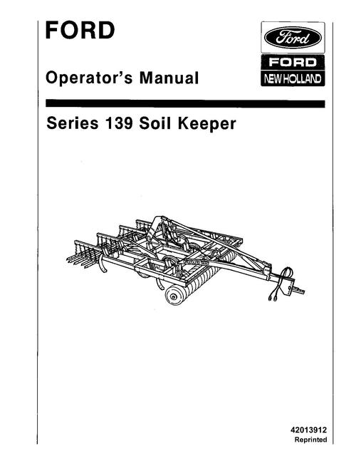 Product picture NEW HOLLAND 139 SOIL KEEPER OPERATORS MANUAL