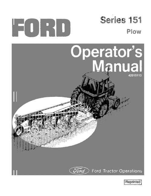 Product picture NEW HOLLAND 151 PLOW OPERATORS MANUAL