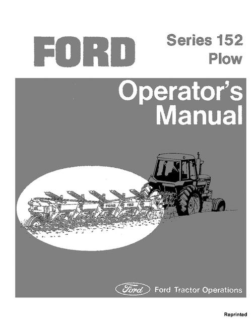 Product picture NEW HOLLAND 152 PLOW SOIL PREPARATION OPERATORS MANUAL