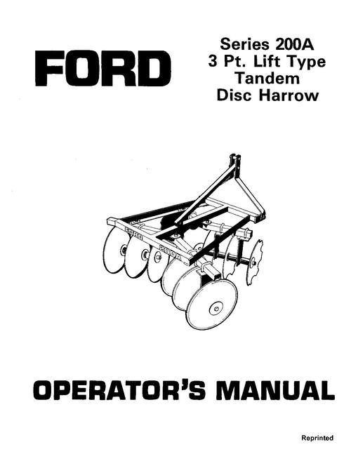 Product picture NEW HOLLAND 200A 3 PT.LIFT TYRE TANDEM OPERATORS MANUAL