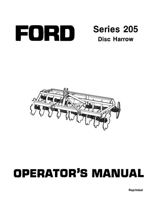 Product picture NEW HOLLAND SERIES 205 DISC HARROW OPERATORS MANUAL