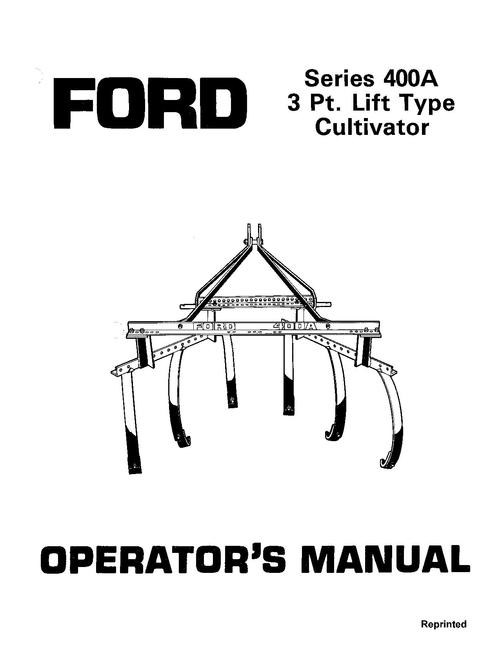 Product picture NEW HOLLAND 400A 3 PT.LIFT TYRE CULTIVATOR OPERATORS MANUAL