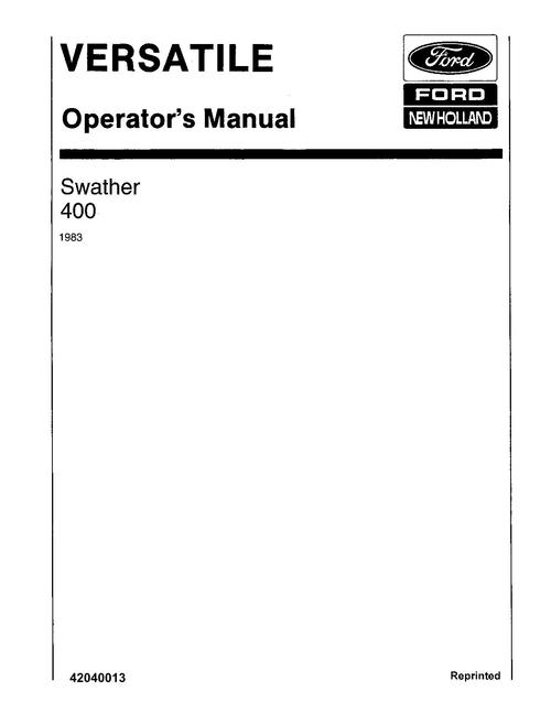 Product picture NEW HOLLAND SWATHER SOIL PREPARATION TILLAGE OPERATORS MANUAL