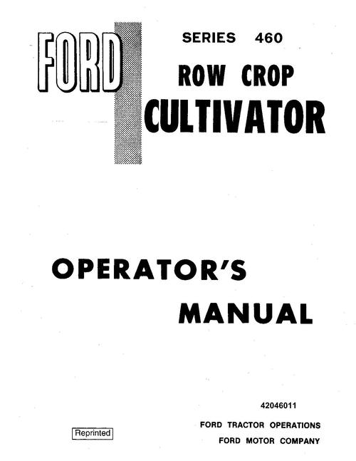 Product picture NEW HOLLAND SER 460 ROW CROP CULTIVATOR OPERATORS MANUAL