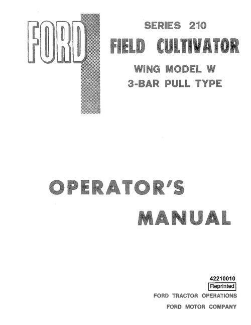 Product picture NEW HOLLAND 210 FIELD CULTIVATOR WING MODEL OPERATORS MANUAL