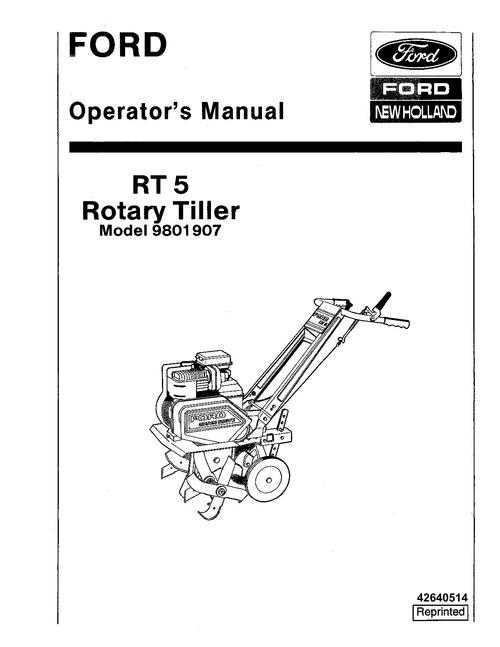 Product picture NEW HOLLAND RT 5 ROTARY TILLER MODEL 980190 OPERATORS MANUAL