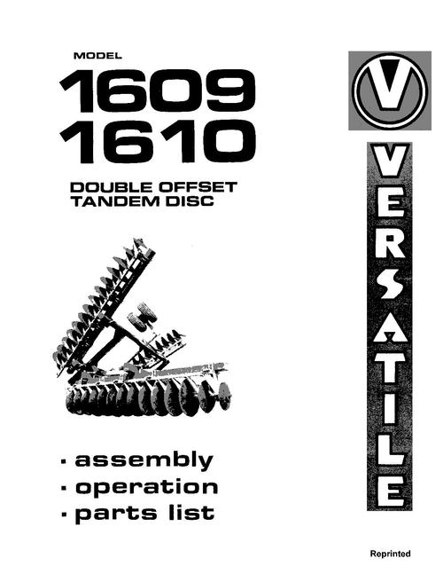 Product picture NEW HOLLAND 1609 1610 DOUBLE OFFSET TANDEM OPERATORS MANUAL