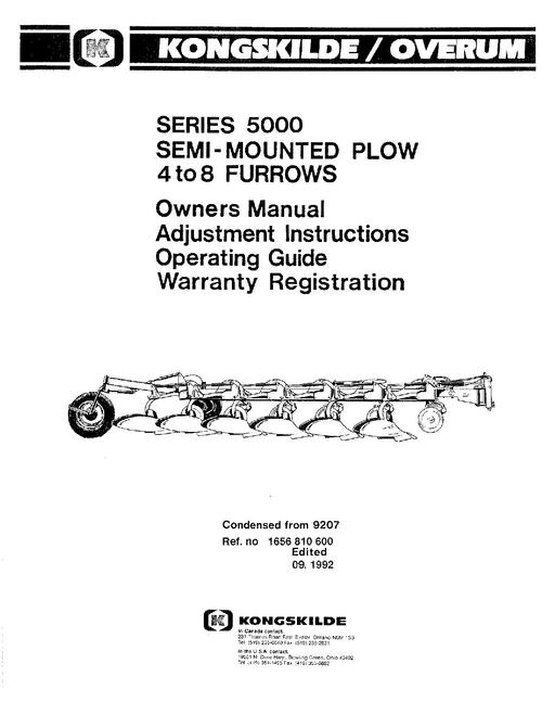 Product picture NEW HOLLAND 5000 SEMI-MOUNTED PLOW OPERATORS MANUAL