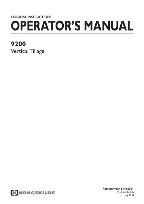Product picture NEW HOLLAND VERTICAL TILLAGE 9200 OPERATORS MANUAL