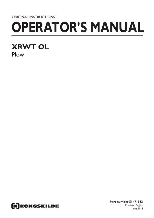 Product picture NEW HOLLAND XRWT OL PLOW TILLAGE OPERATORS MANUAL
