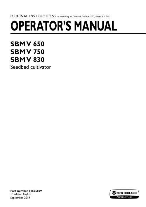 Product picture NEW HOLLAND SBM 650 SEEDBED CULTIVATOR OPERATORS MANUAL #3