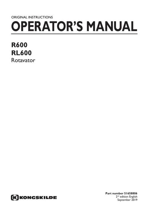 Product picture NEW HOLLAND R600 RL600 ROTAVATOR OPERATORS MANUAL