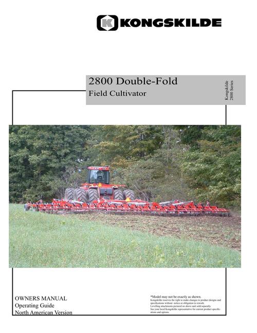 Product picture NEW HOLLAND 2800 DOUBLE-FOLD CULTIVATOR OPERATORS MANUAL #2