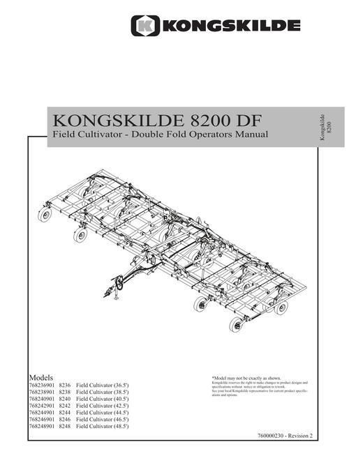 Product picture NEW HOLLAND KONGSKILDE 8200 DF FIELD  OPERATORS MANUAL