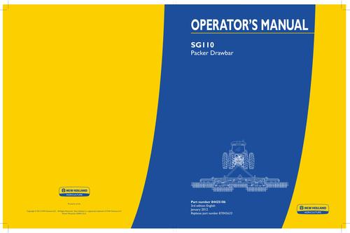 Product picture NEW HOLLAND SG110 ACKER DRAWBAR OPERATORS MANUAL