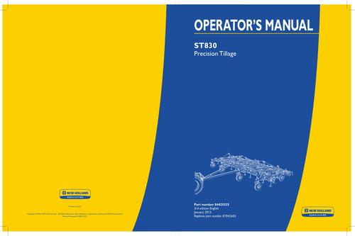 Product picture NEW HOLLAND ST830 SOIL PREPARATION TILLAGE OPERATORS MANUAL