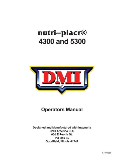 Product picture NEW HOLLAND DMI SOIL PREPARATION TILLAGE OPERATORS MANUAL