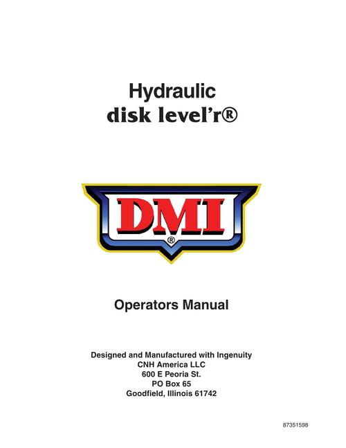 Product picture NEW HOLLAND HYDRAULIC DISC LEVEL R DMIOPERATORS MANUAL