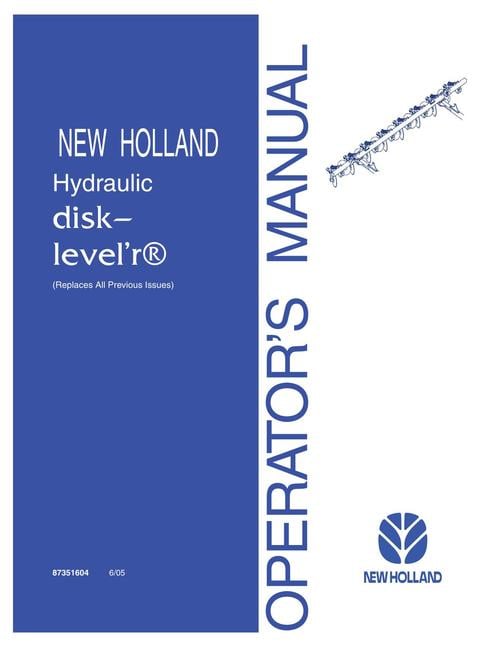 Product picture NEW HOLLAND HYDRAULIC DISC LEVEL R OPERATORS MANUAL