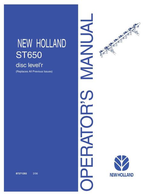 Product picture NEW HOLLAND ST650 DISC LEVEL R  OPERATORS MANUAL