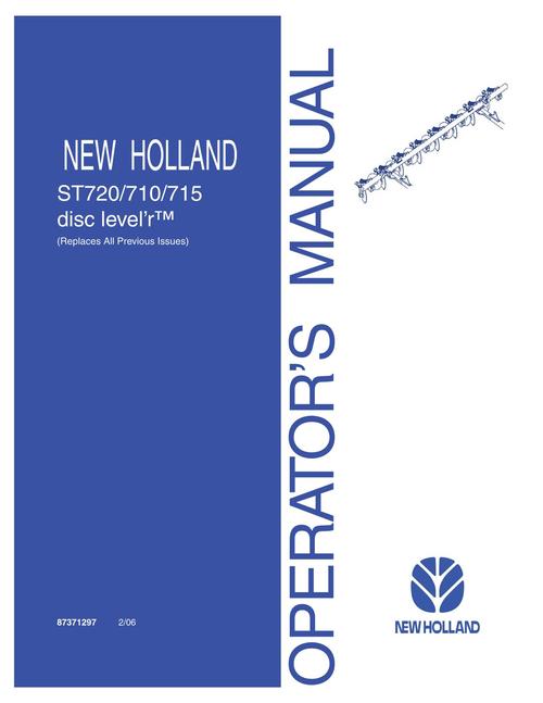 Product picture NEW HOLLAND ST720 710 715 DISC LEVEL R TM OPERATORS MANUAL