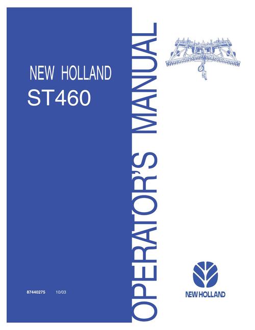 Product picture NEW HOLLAND ST460 SOIL PREPARATION TILLAGE OPERATORS MANUAL