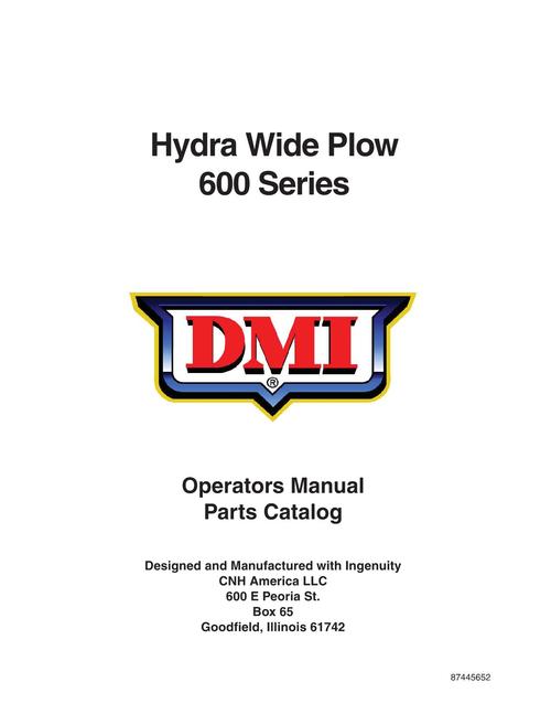 Product picture NEW HOLLAND HYDRA WIDE PLOW 600 SERIES DMI OPERATORS MANUAL
