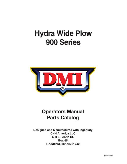 Product picture NEW HOLLAND HYDRA WIDE PLOW 900 SERIES DMI OPERATORS MANUAL #2