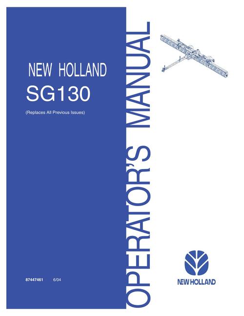 Product picture NEW HOLLAND SG130  SOIL PREPARATION TILLAGE OPERATORS MANUAL