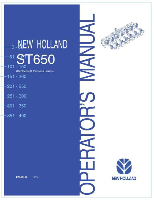 Product picture NEW HOLLAND ST650 SOIL PREPARATION TILLAGE OPERATORS MANUAL