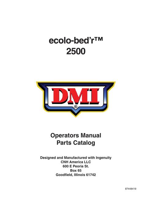 Product picture NEW HOLLAND ECOLO-BED R TM 2500 DMI OPERATORS MANUAL