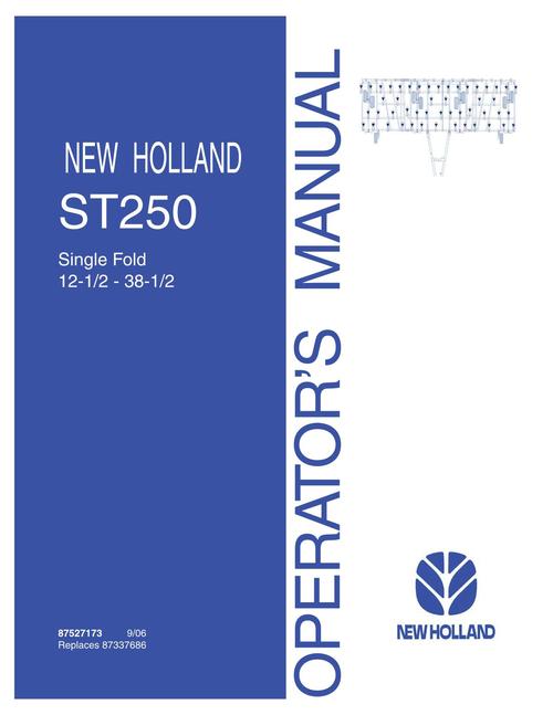 Product picture NEW HOLLAND ST250 SINGLE FOLD 12-1/2 - 38-1 OPERATORS MANUAL