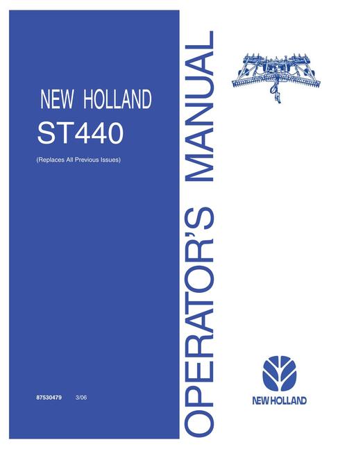 Product picture NEW HOLLAND ST440 PREPARATION TILLAGE OPERATORS MANUAL