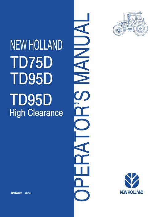 Product picture NEW HOLLAND TD75D SOIL PREPARATION TILLAGE OPERATORS MANUAL
