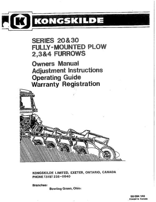 Product picture NEW HOLLAND 20 30 FULLY-MOUNTED PLOW 2 3 4 OPERATORS MANUAL