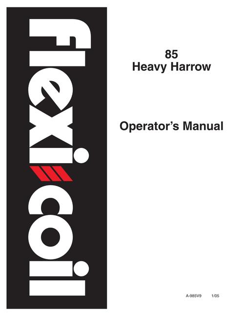 Product picture NEW HOLLAND 85 HEAVY HARROW OPERATORS MANUAL