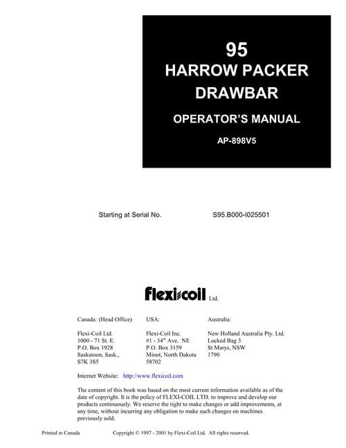 Product picture NEW HOLLAND 95 HARROW PACKER DRAWBAR OPERATORS MANUAL