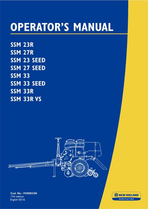 Product picture NEW HOLLAND SSM 23RR 23 PLANTING SEEDING OPERATORS MANUAL