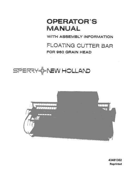 Product picture NEW HOLLAND CUTTER BAR 960 GRAIN HEAD OPERATORS MANUAL