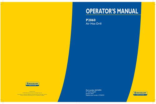 Product picture NEW HOLLAND P2060 AIR HOE PLANTING SEEDING OPERATORS MANUAL