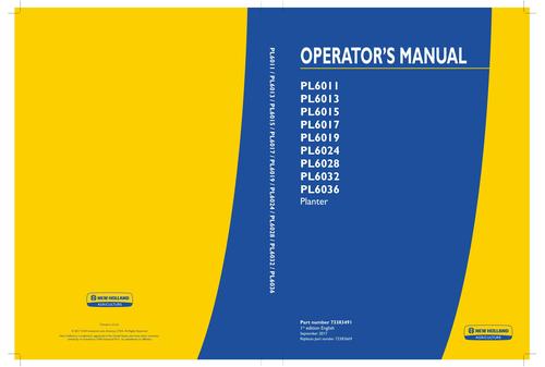 Product picture NEW HOLLAND PL6011 PL6013 PL6015 PLANTER OPERATORS MANUAL