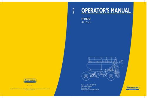 Product picture NEW HOLLAND P1070 AIR PLANTING SEEDING OPERATORS MANUAL #2