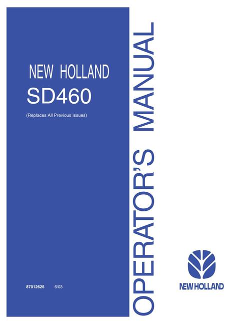 Product picture NEW HOLLAND SD460 PLANTING SEEDING OPERATORS MANUAL