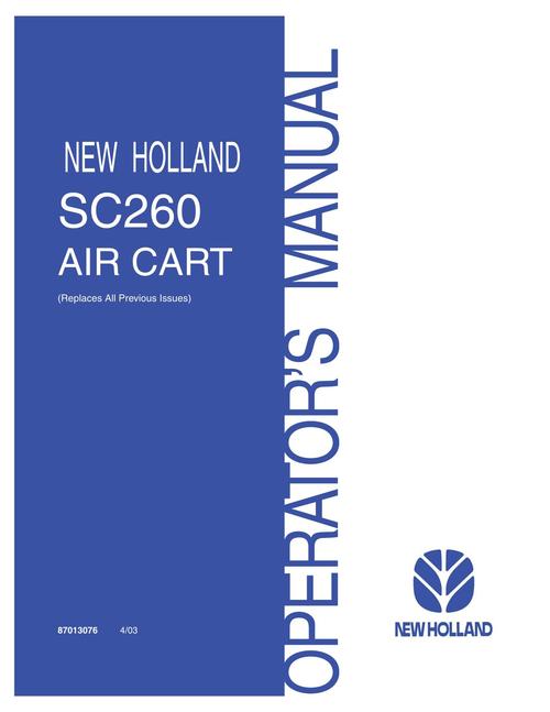 Product picture NEW HOLLAND SC260 AIR CART OPERATORS MANUAL