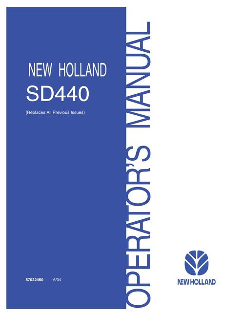Product picture NEW HOLLAND SD440  PLANTING SEEDING OPERATORS MANUAL