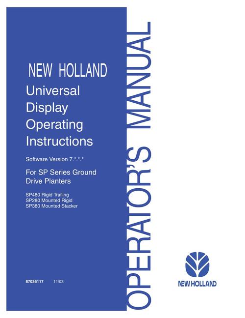 Product picture NEW HOLLAND UNIVERSAL DISPLAY SP480 OPERATORS MANUAL