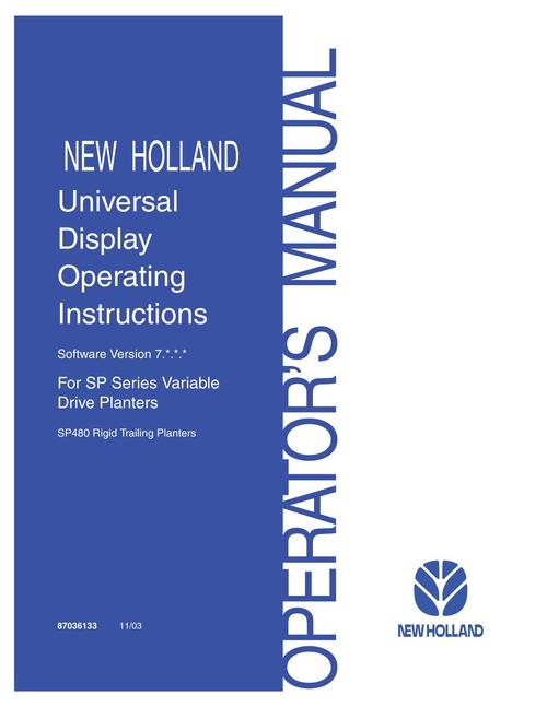 Product picture NEW HOLLAND UNIVERSAL DISPLAY SP480 OPERATORS MANUAL